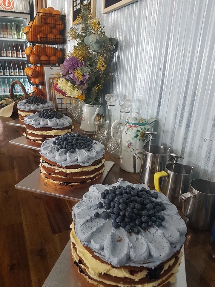 Blueberry white chocolate and lavender cakes